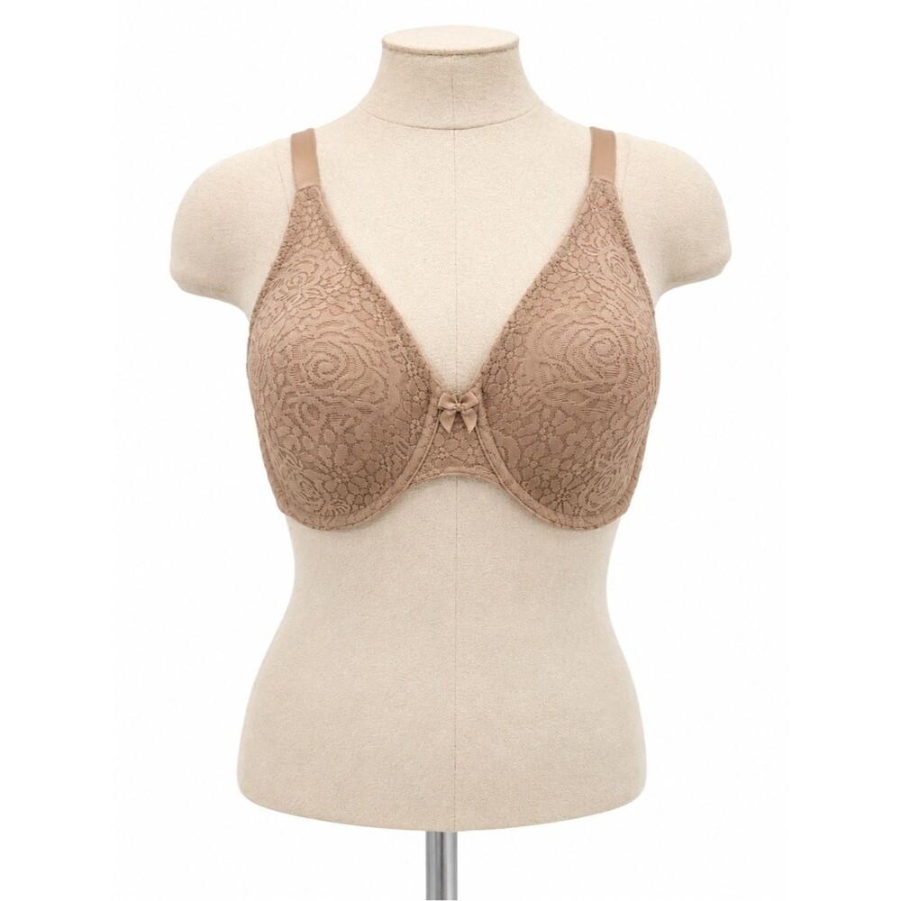 Wacoal Nude Lace Underwire Bra 34D Classic Sheer 851205